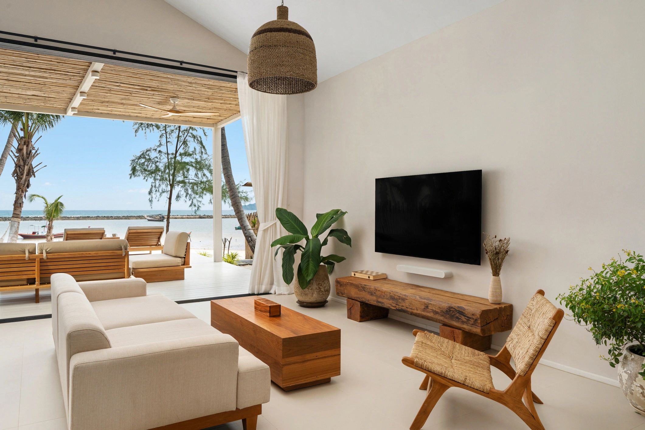 Modern living room photographed with natural light
