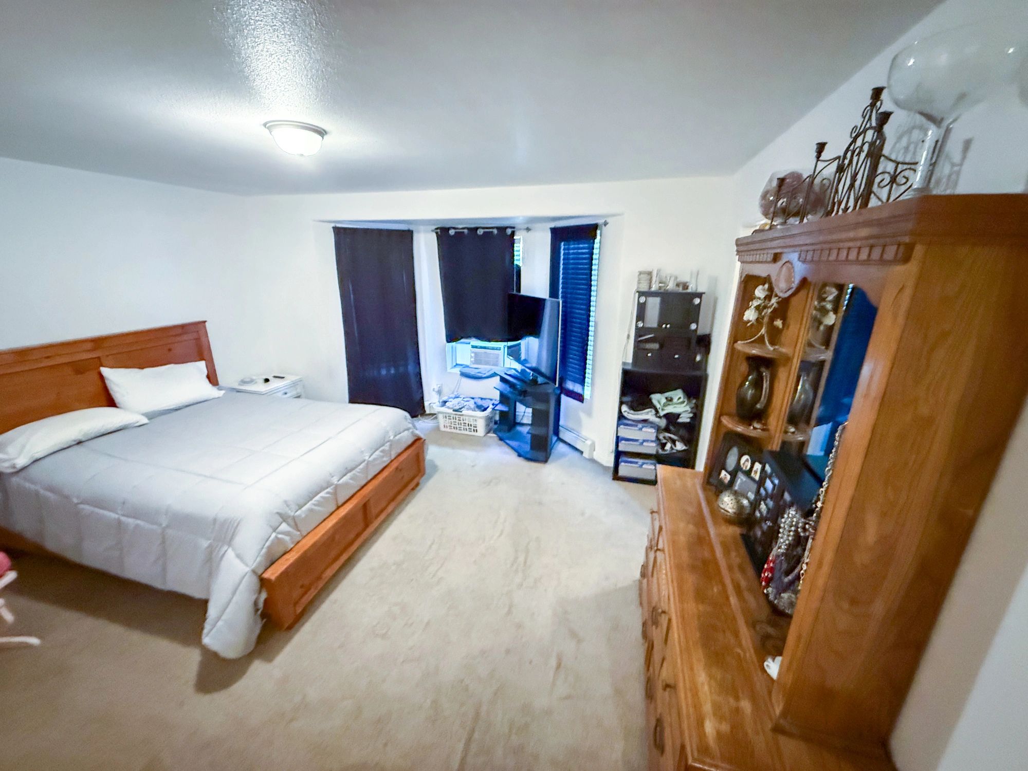 Bedroom interior with furniture and natural light